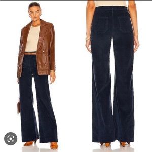 Nili Lotan - Florence Corduroy Flared Pant - Navy Blue - Size 10 - NEW w/o tags